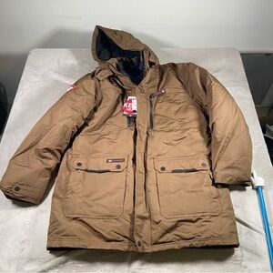 Canada Weather Gear Hooded Jacket Coat Parka Adult Size  XXL KHAKI Full Zip NWT